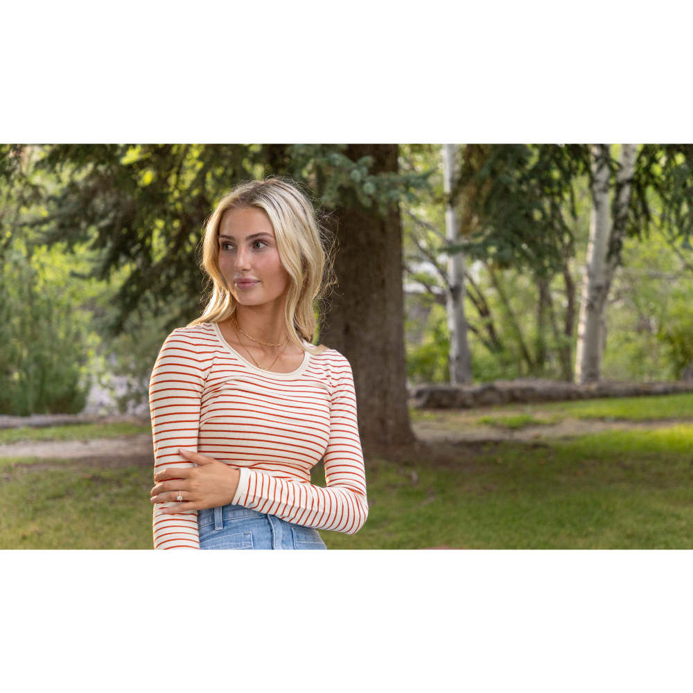 Olivia Striped Long Sleeve Knitted Top