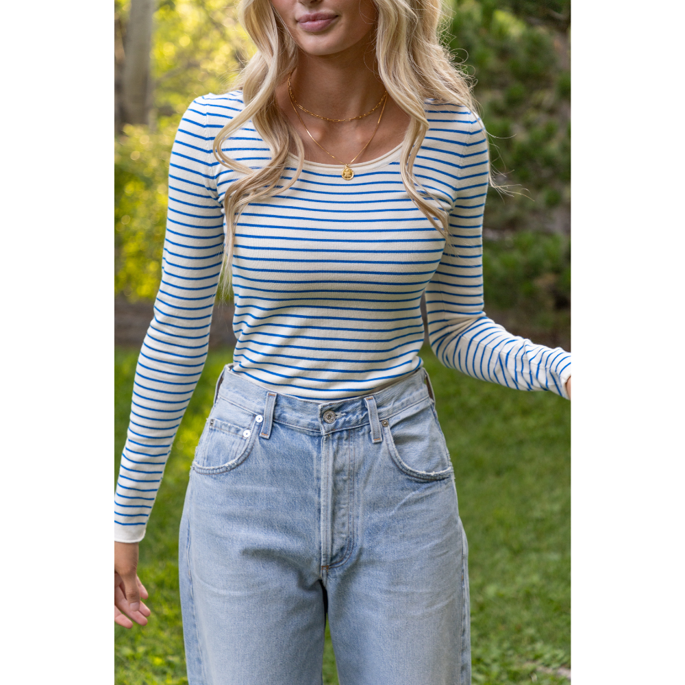 Olivia Striped Long Sleeve Knitted Top