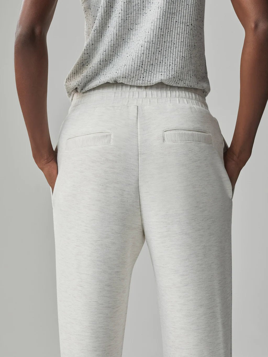 Slim Cuff Pant in Ivory Marl