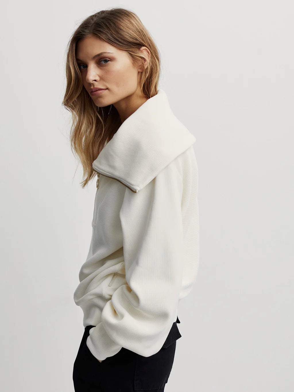 Vine Half Zip Sweater in Ivory