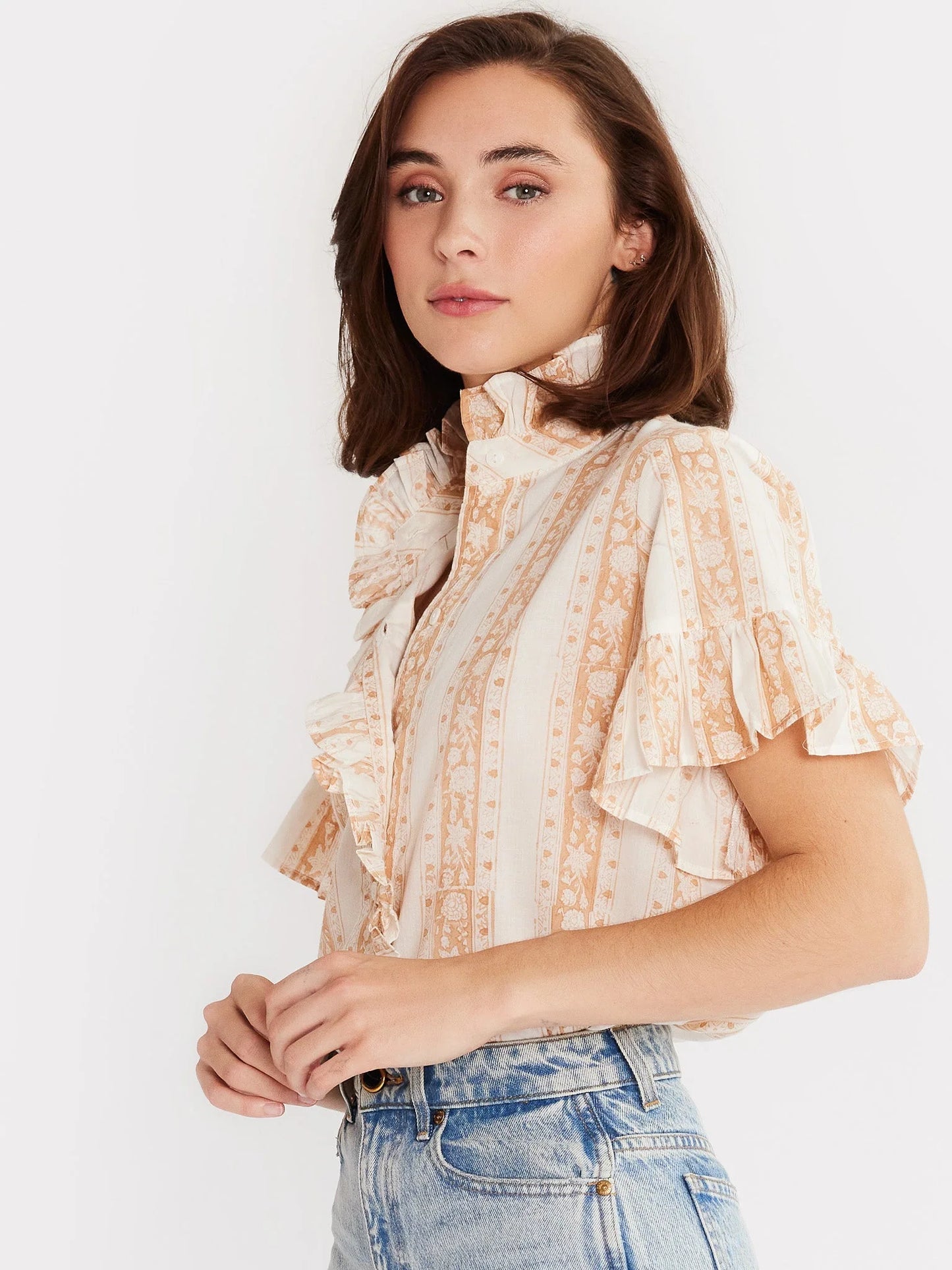 Vanessa Top in Mumbai Stripe- Final Sale